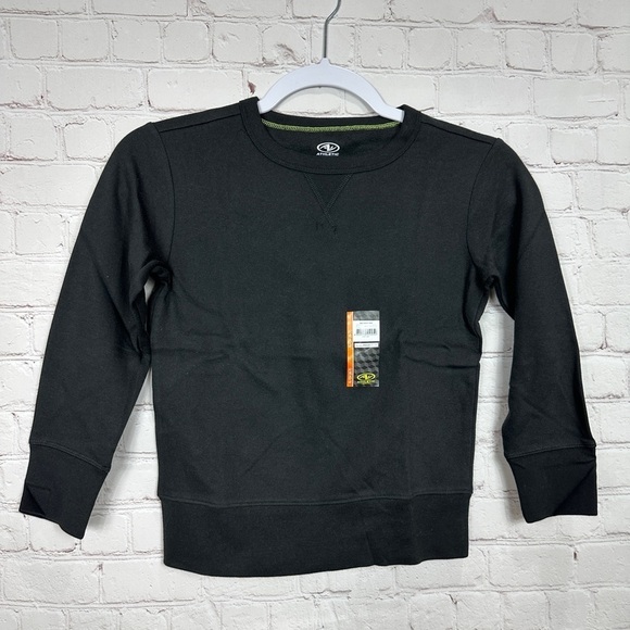 Athletic Works Boys black Fleece Lined Crewneck Sweatshirt Sz S,‎ NWT - Picture 1 of 6
